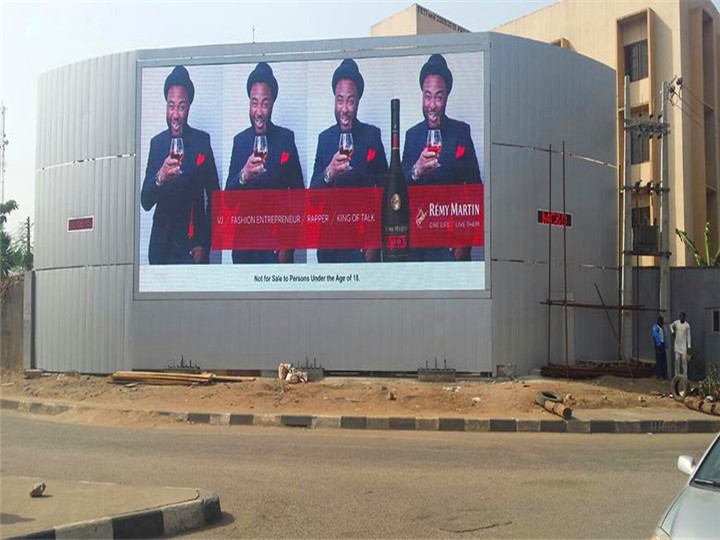 Outdoor Fixed Installation P16 led billboard installed in Lagos, Nigeria