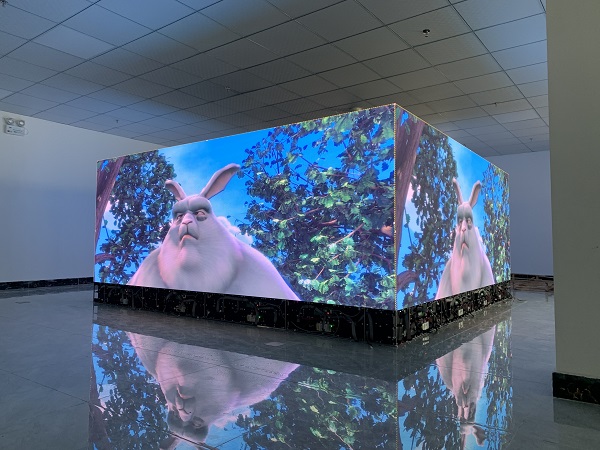 How it looks for a large size square corner led wall