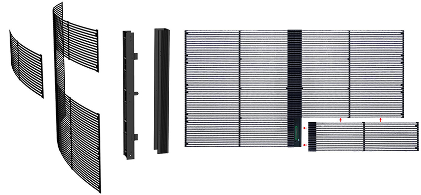 High brightness transparent led display