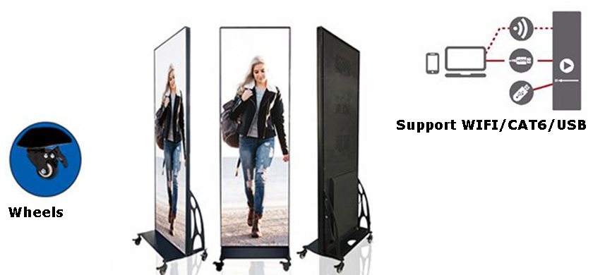 LED poster display support