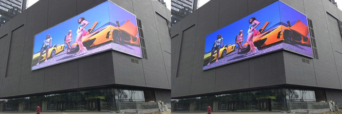 LED display in direct sunshine