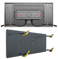 OFM Series Outdoor front access 2ftx1ft IP68 high brightness Modular Led cabinet  support 90°corner led video wall and LED cube